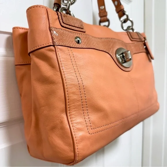 Coach Penelope Legacy Satchel Glovetanned Leather Python Embossed Trim - Picture 3 of 14